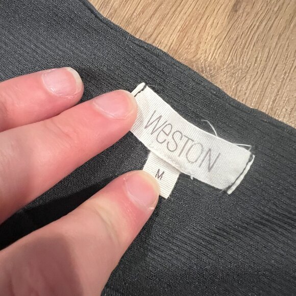 Weston Anthopologie Grey Long Sleeve Blouse Top Size Medium - Picture 6 of 9